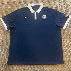Nike Dri-Fit Team USA Basketball Polo Shirt Blue Mens Size 2XL CT1899-451 Rare